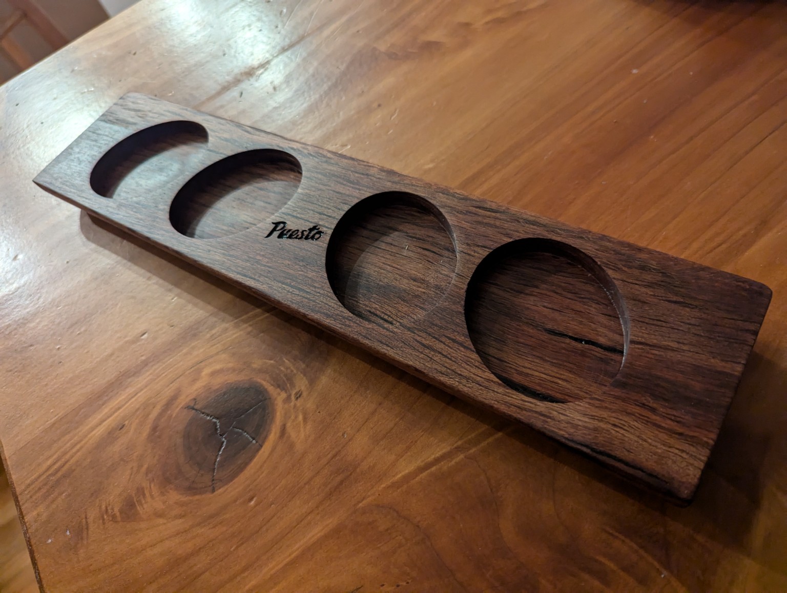 Custom hardwood tasting flight board