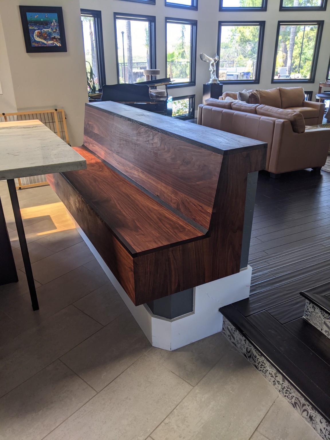 Custom walnut architectural feature piece