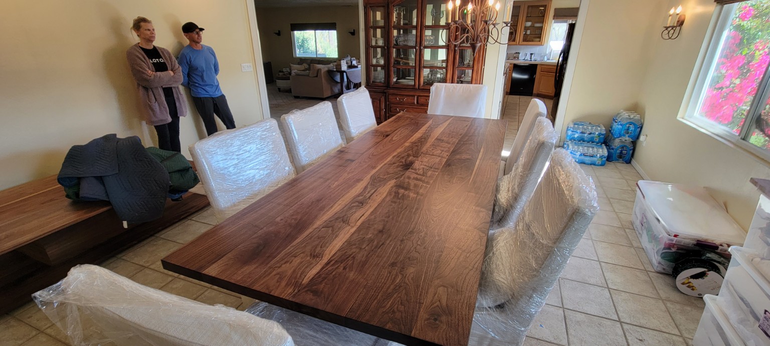 Large custom walnut dining table